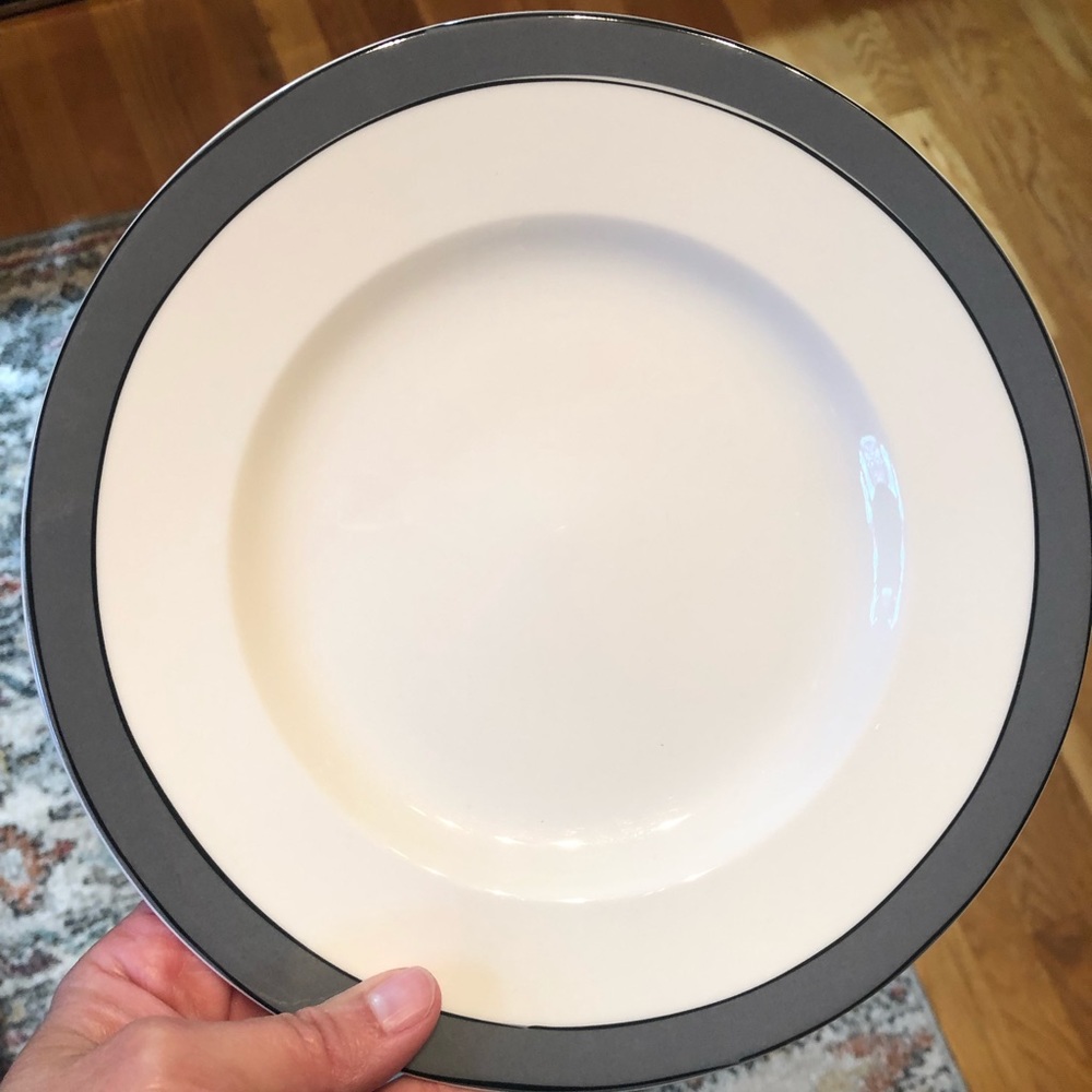 Kate Spade Lenox Gray Block Party Luncheon Plate - Picture 3 of 4